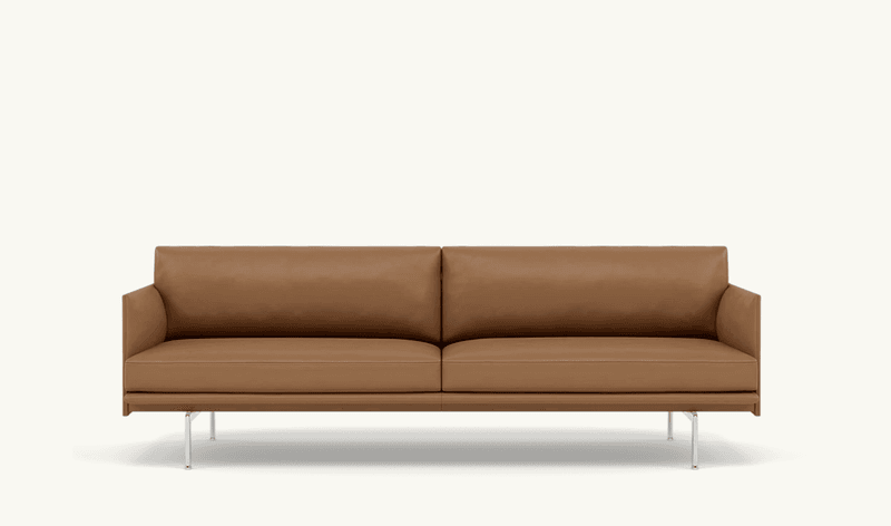 Muuto Outline Studio 3-seter Sofa Refine leather Cognac 