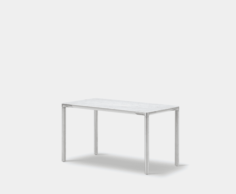 Fredericia Piloti Alu 75x39cm / Hvit Car. Marmor / Børstet Alu.