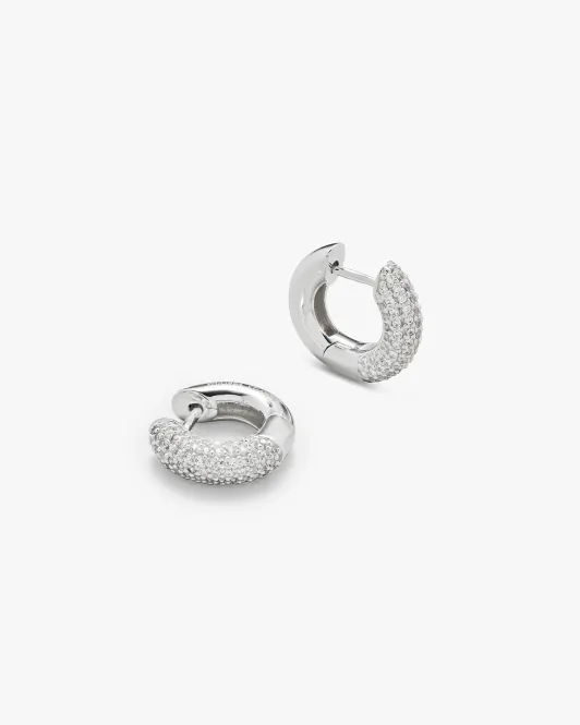 Hovedbilde Philippa Studios Bold Pave Hoops Small Sølv