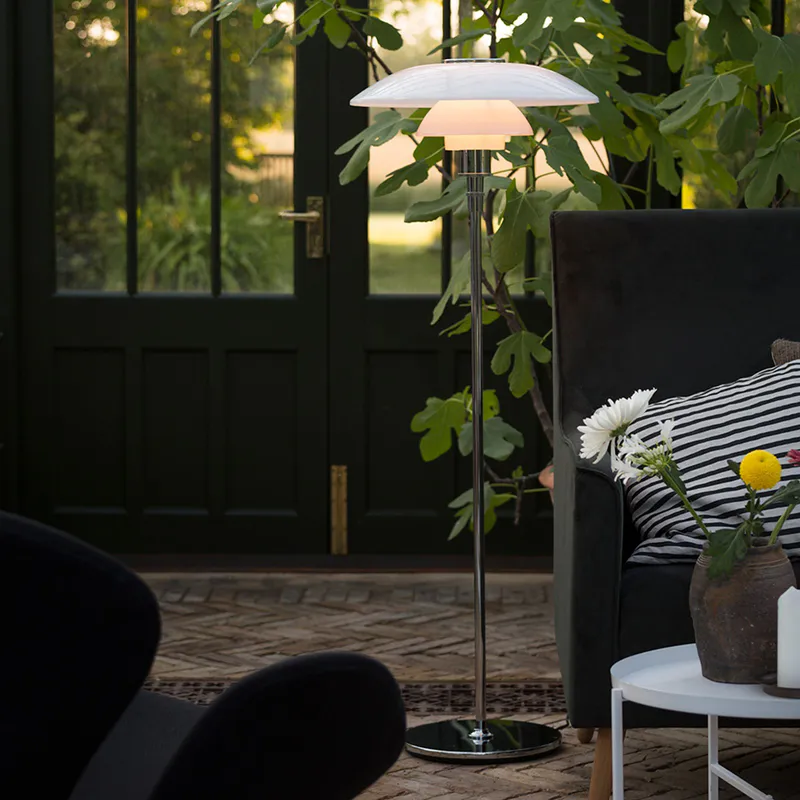 Louis Poulsen PH 4 1/2-3 1/2 Gulvlampe - Krom / Glass