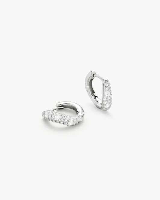 Hovedbilde Philippa Studios - Wave Pave Hoops Small Sølv