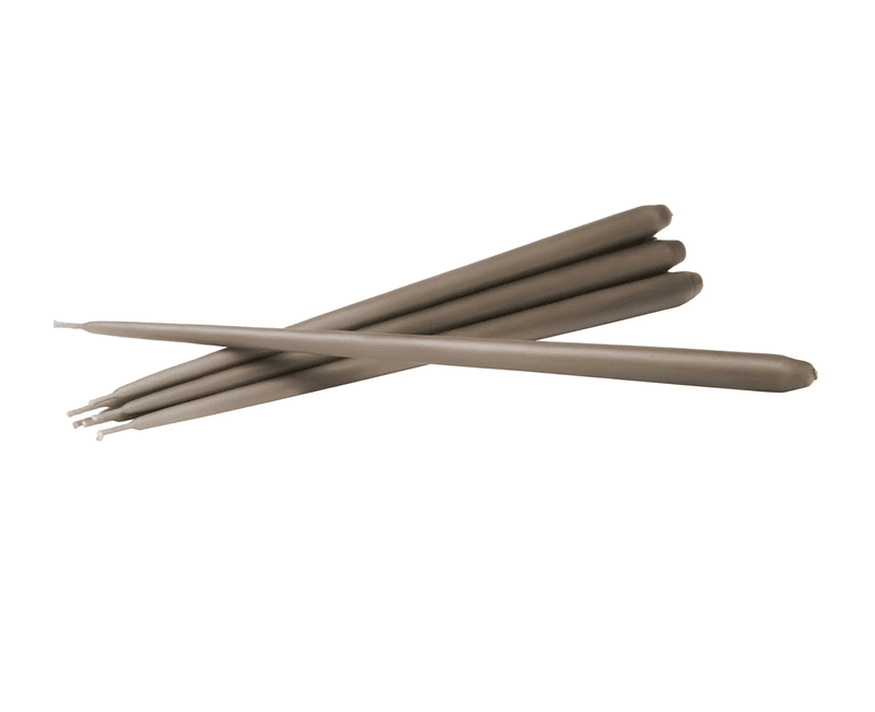 Stoff Nagel taper candles - Taupe