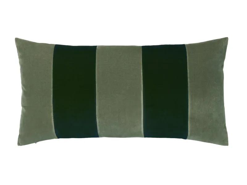 Christina Lundsteen Stripe velvet 40x75 - Artichoke/Emerald