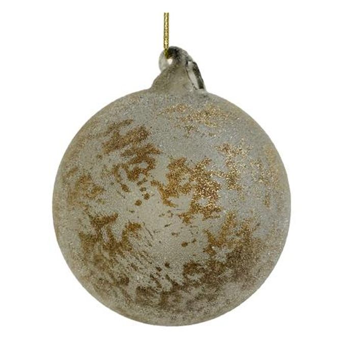 Hovedbilde Shishi Glass ball iced, gray/gold 8cm