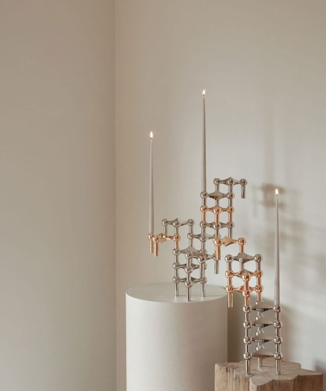 Stoff Nagel taper candles - Sand