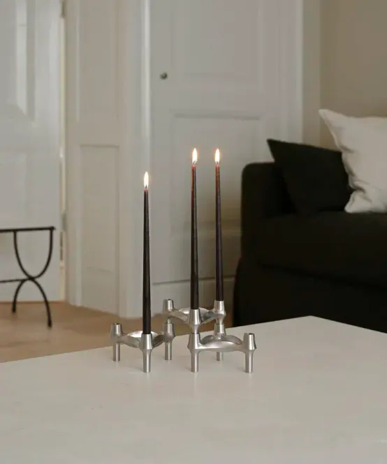 Hovedbilde Stoff Nagel taper candles - Espresso