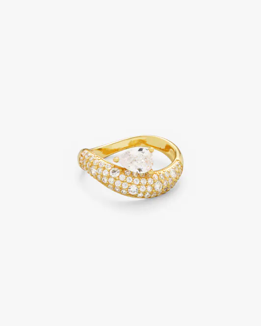 Hovedbilde Philippa Studios - Wave Pear Pave Ring Gull 54