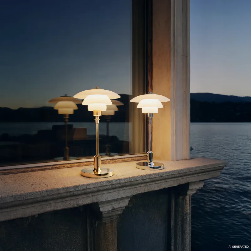 Louis Poulsen PH 1-1 Portabel lampe - High luster chrome pleated