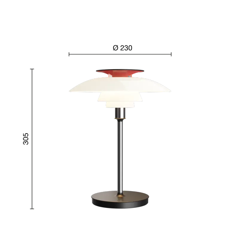 Louis Poulsen PH80 Portabel Lampe - Opal white/high lustre chrome plated
