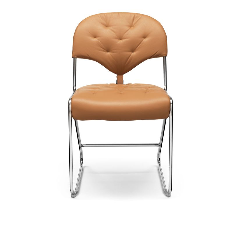 Dux Sam spisestol - Naturale Camel / Chrome