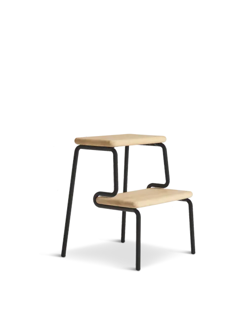 Hovedbilde Woud Slalom step stool - hvitpigmentert eik