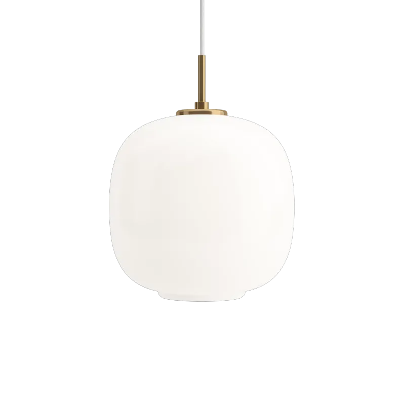 Louis Poulsen VL45 Radiohus Ø370 LED - Brass/glossy white opal glass