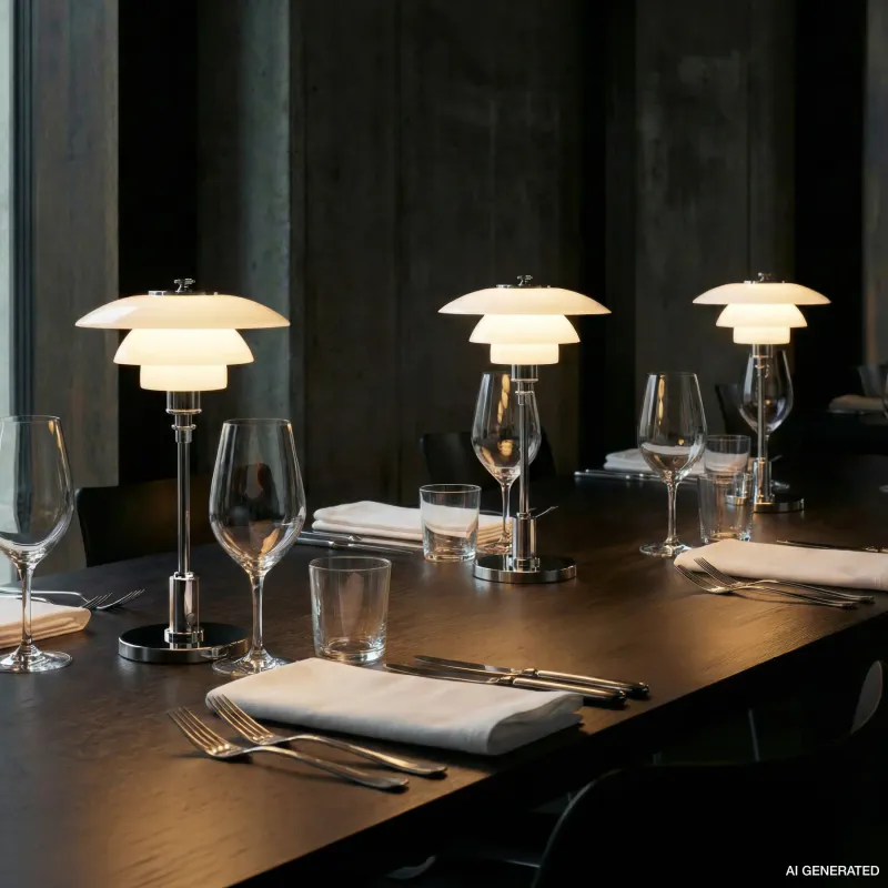 Louis Poulsen PH 1-1 Portabel lampe - High luster chrome pleated