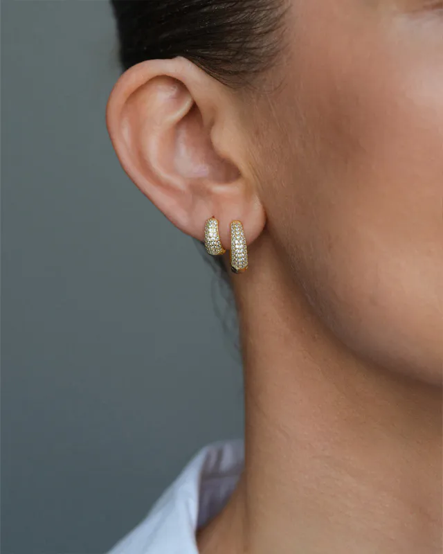 Philippa Studios - Dome Pave Hoops Medium Gull