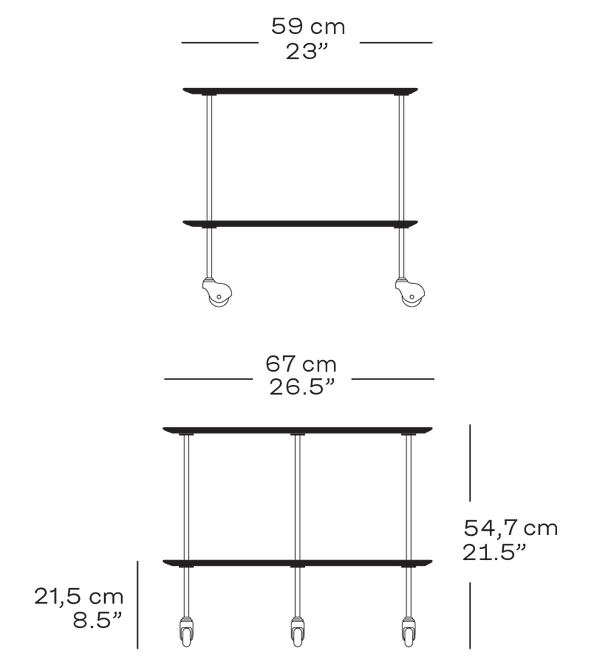 Hovedbilde Fritz Hansen AJ Trolley - Valnøtt / Chrome 